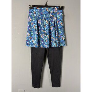 DONA JO Womens Size 1 (Small) Skirted Athletic Crop Leggings Colorful Dots